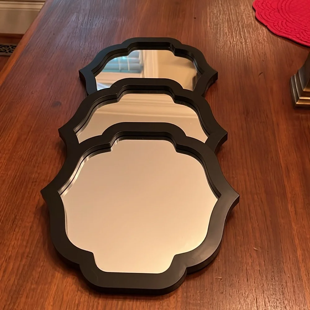 Black Framed Wall Mirrors Set